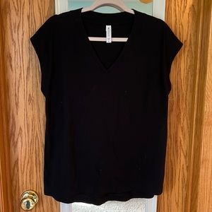 Athleta Black V Neck Sleeveless Top